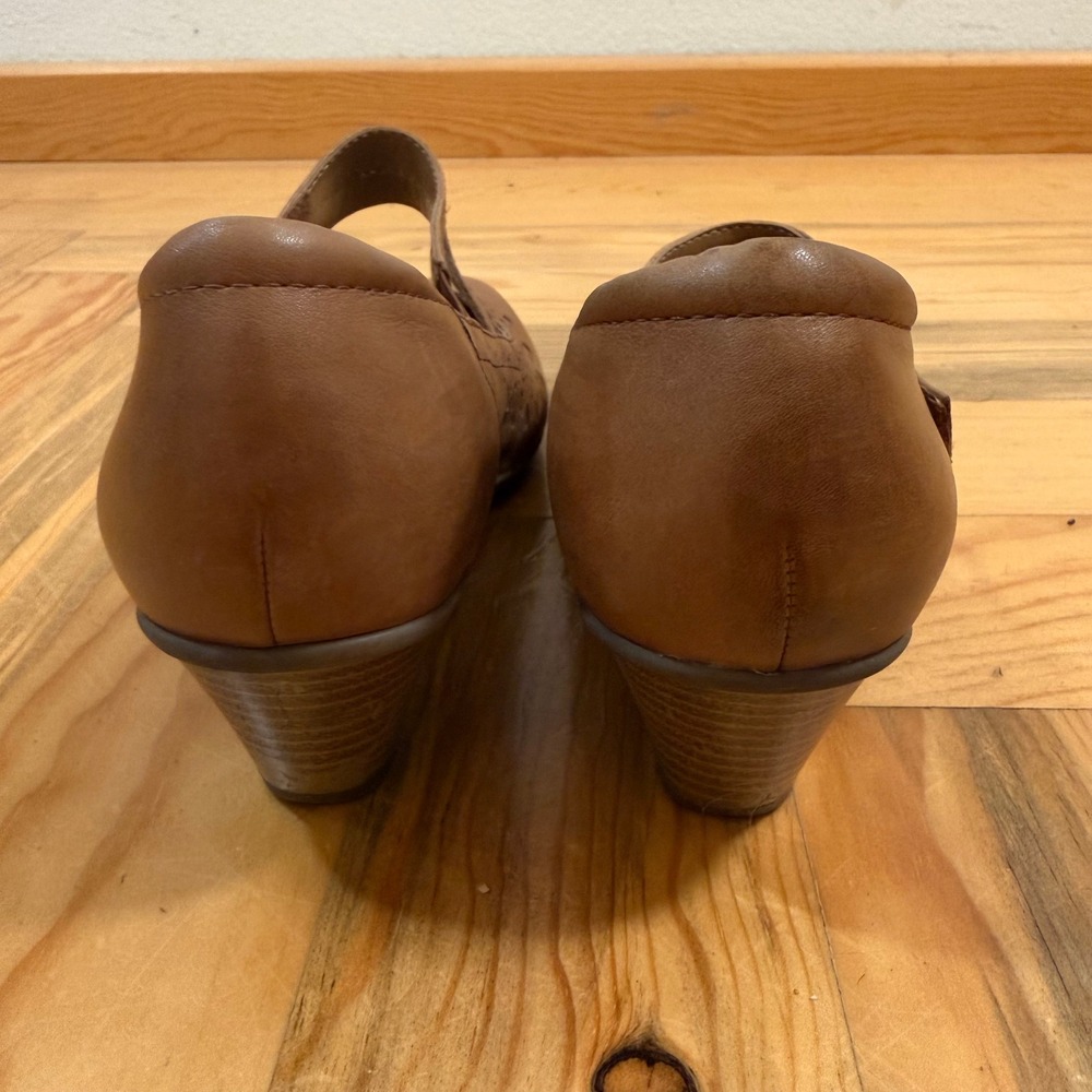 Earth Dione Alpaca Leather Light Brown Cutout Strappy Mary Jane Shoes Size 8.5 - Picture 2 of 10